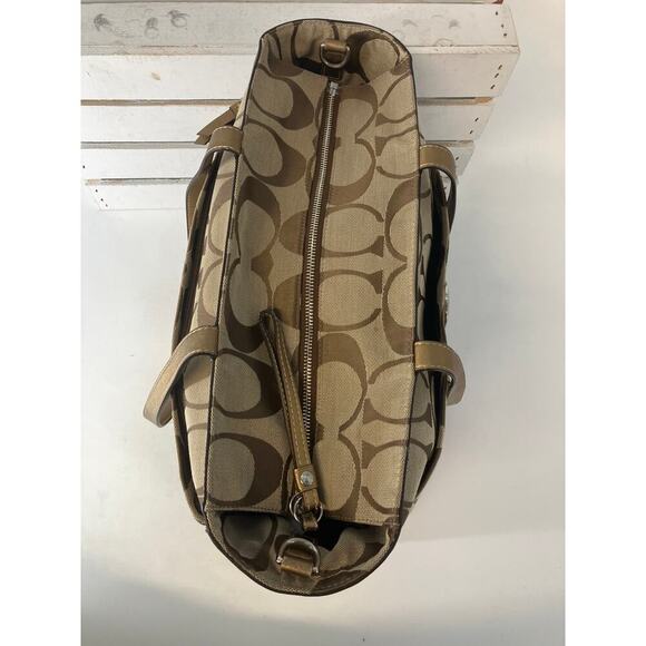 COACH F15587 SIGNATURE PIRNT CANVAS MUTI TRIM DIAPER BAG - Picture 11 of 16